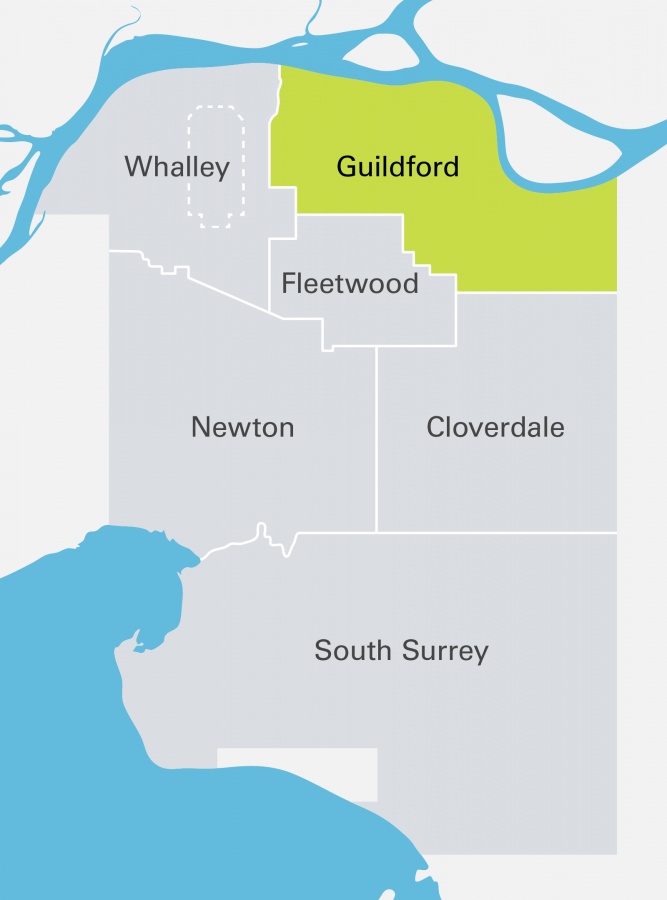 Guildford boundary map